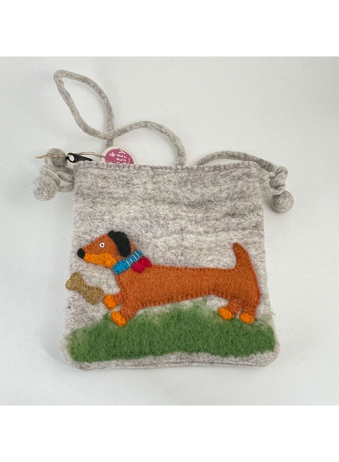 Колбаска собака с костью большой войлочный ремень сумка 87