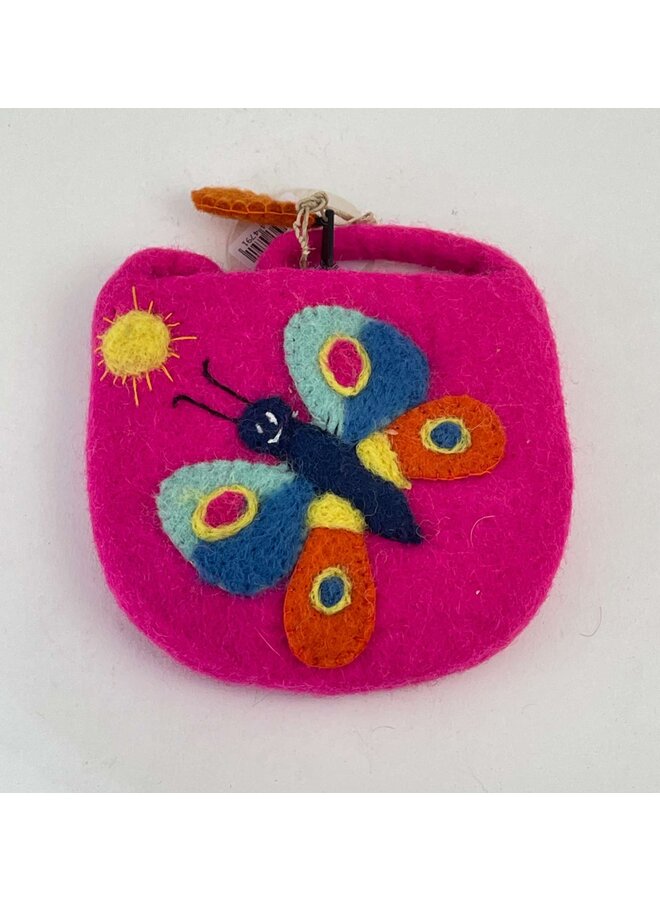 Butterfly with Sun  Small Felt Strap bag 78