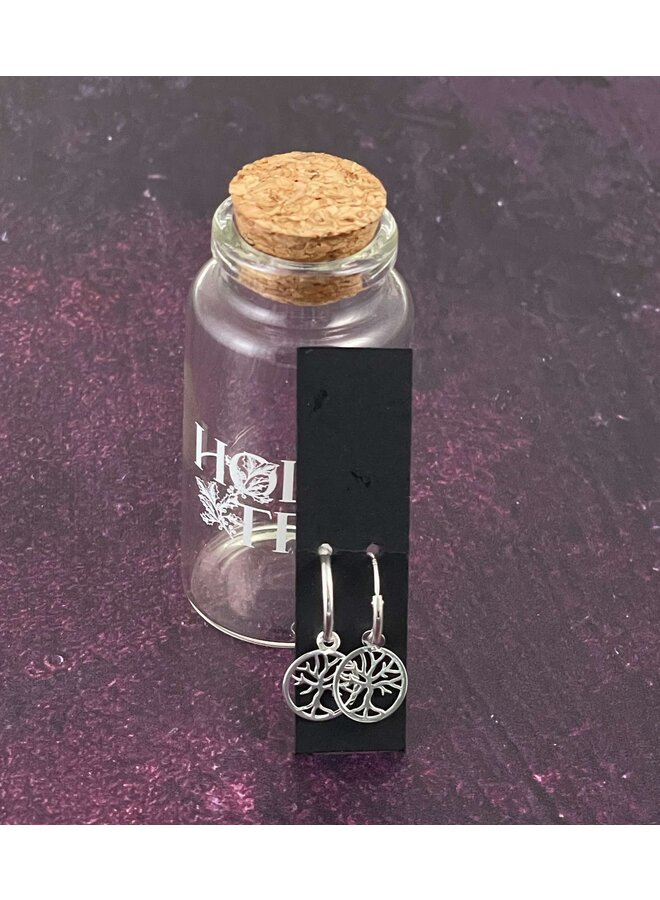 Mini aro de plata en botella del árbol de la vida 017