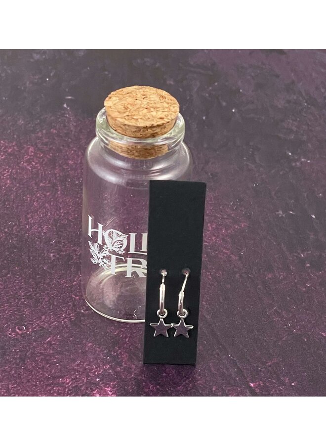 Mini aro de plata con forma de estrella en botella 018
