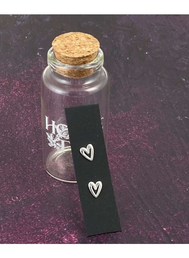 Hjärta Tiny Silver Stud i Flaska 07