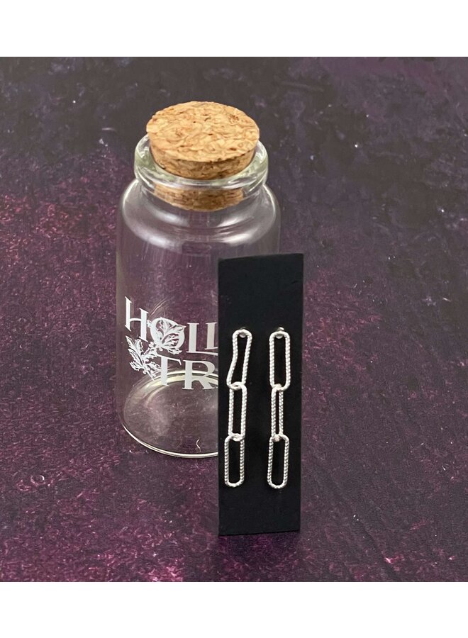 Cadena de eslabones de plata con cierre de presión en botella 011