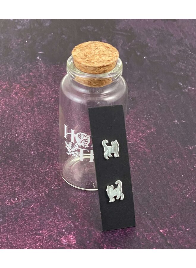 Кошка, идущая, крошечный серебряный гвоздик в бутылке 012