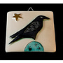 Cuervo en Blue Hill con estrella Azulejo de pequeño relieve 033