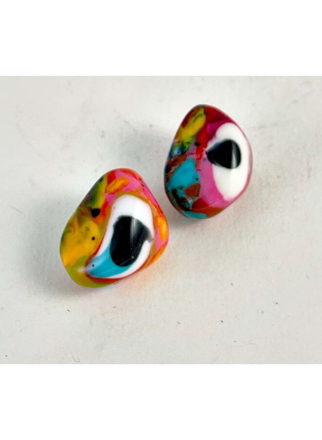 Boucles d'oreilles à tige en pierre de rivière 29