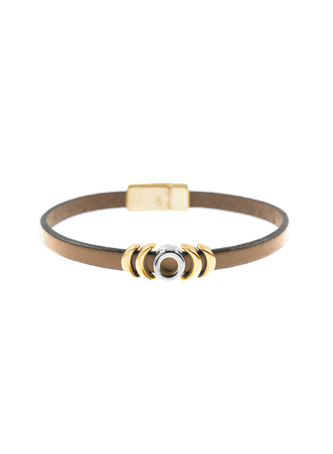 Gold Moon naturläderarmband