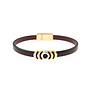 Goldmond Burgunder Lederarmband