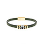 Gold Moon Khaki Leather Bracelet