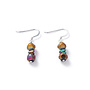 Boucles d'oreilles encoches en cuivre bruni 08