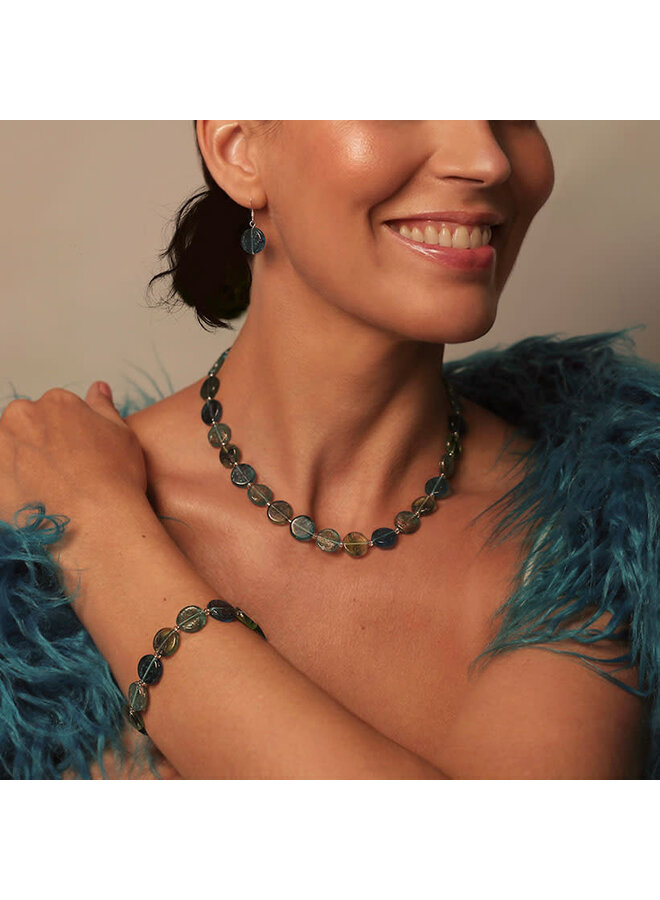 Turquoise Pennies Glass Earrings 02