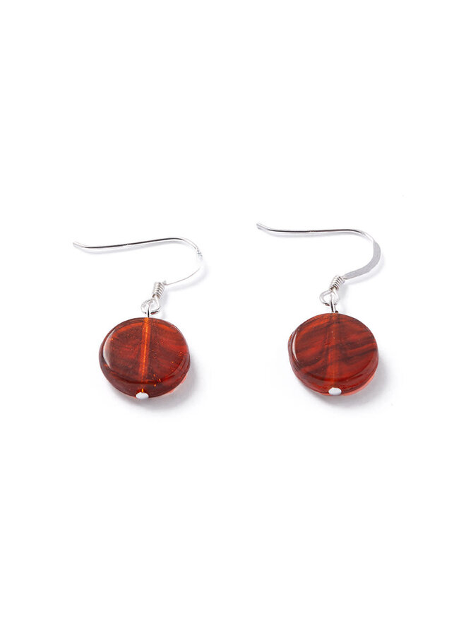 Boucles d'oreilles en verre Red Pennies 04