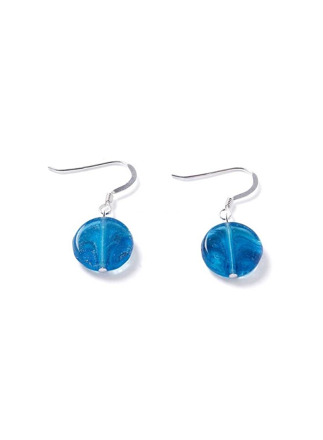 Aqua Pennies Glass Earrings 06