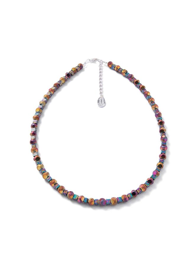 Collier complet avec encoches en cuivre bruni