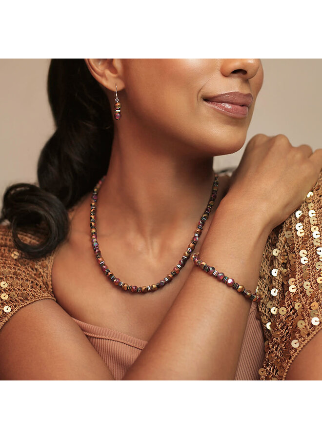 Collier complet avec encoches en cuivre bruni