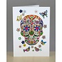 White Skull with Butterflies Laser Cut Card