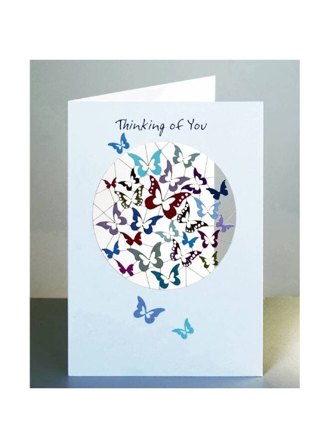 Thinking of You, Butterflies  Laser Cut Card