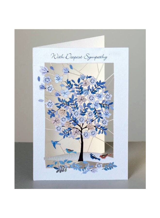 Deepest Sympathey Blue Tree Laser Cut Card