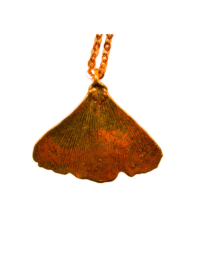 Ginkgo leaf rose gold pendant 12
