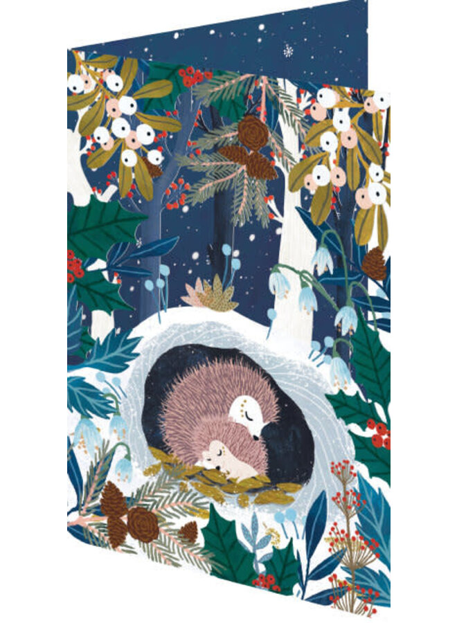 Sleeping Hedgehogs Laser Cut Card by Oreski