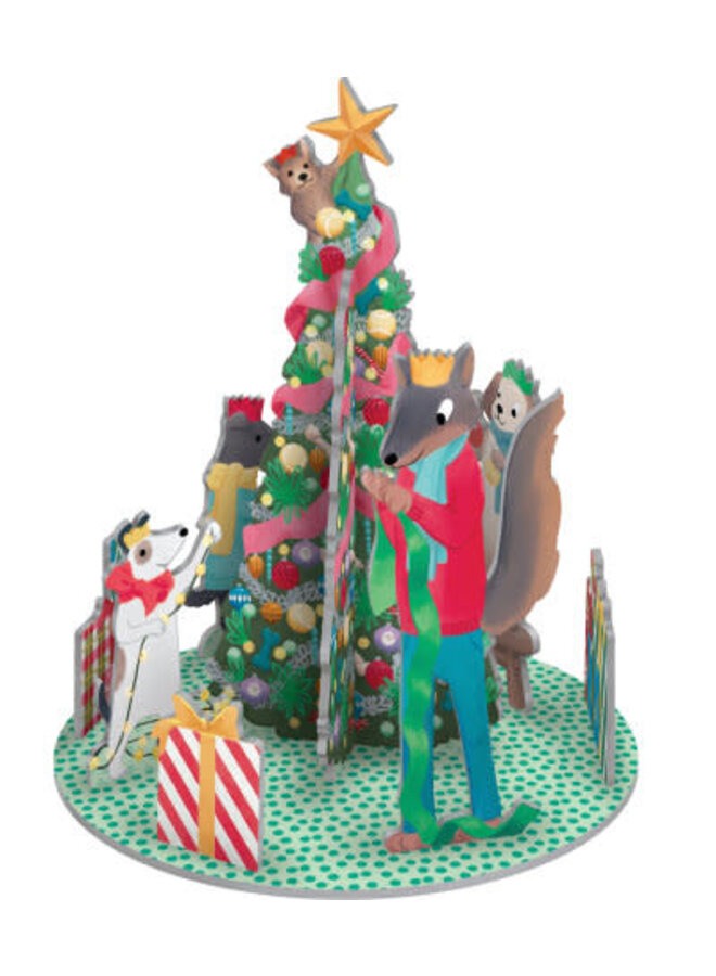 Hunde schmücken den Baum – Festliche Pop- und Slot-Szene von Potter