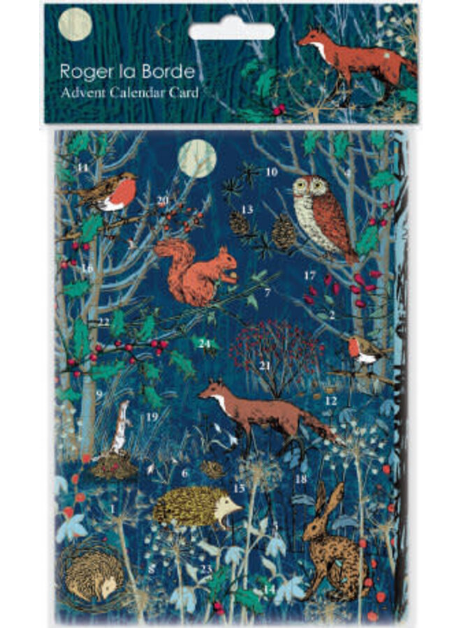 Winter's Tale Animals Advent Calendar Card by Binney