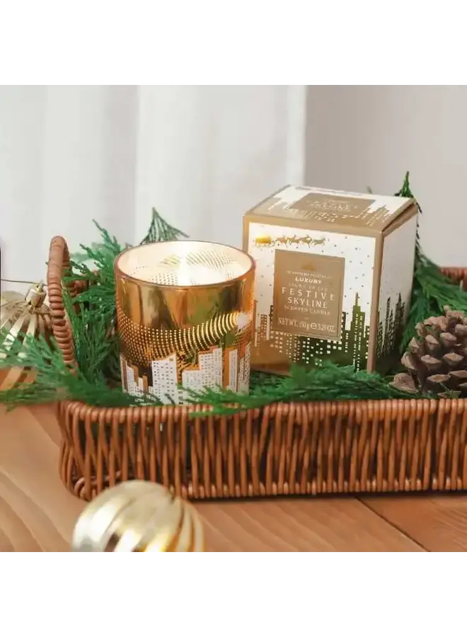 Festive Skyline LED & Scented Candle