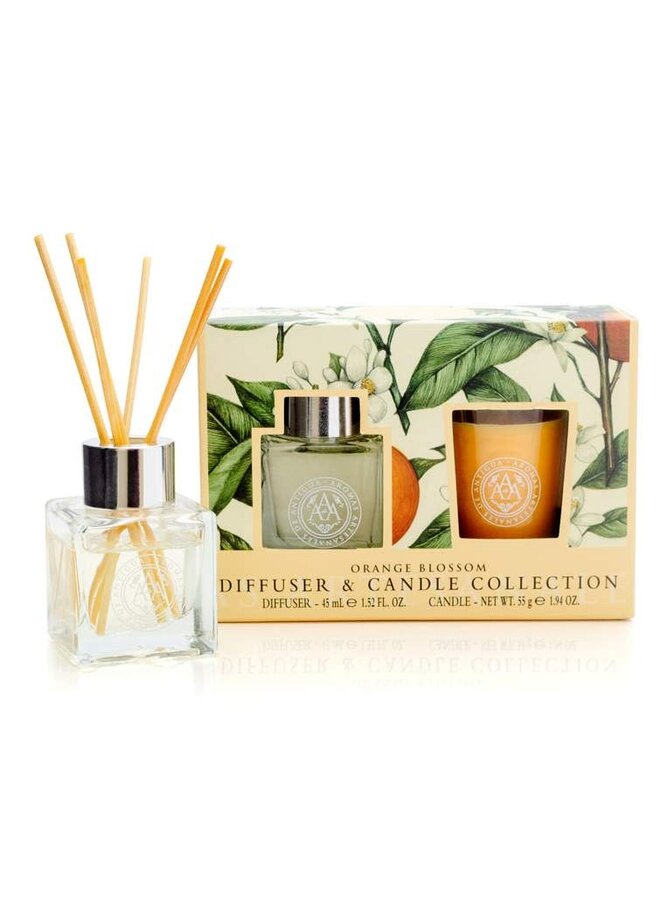 Coffret diffuseur et bougie fleur d'oranger