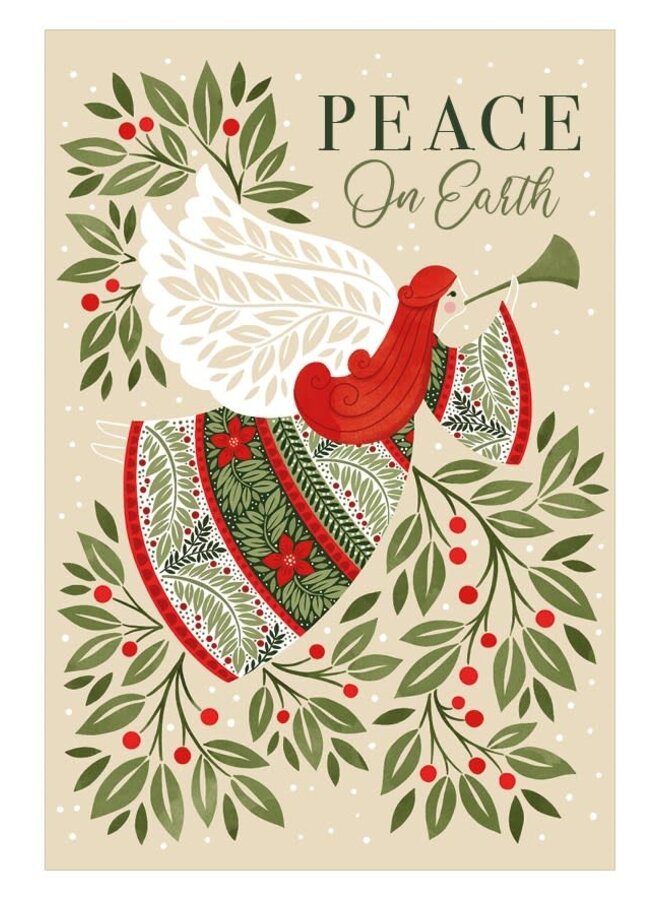Peace on Earth Greensleeves  Xmas Card