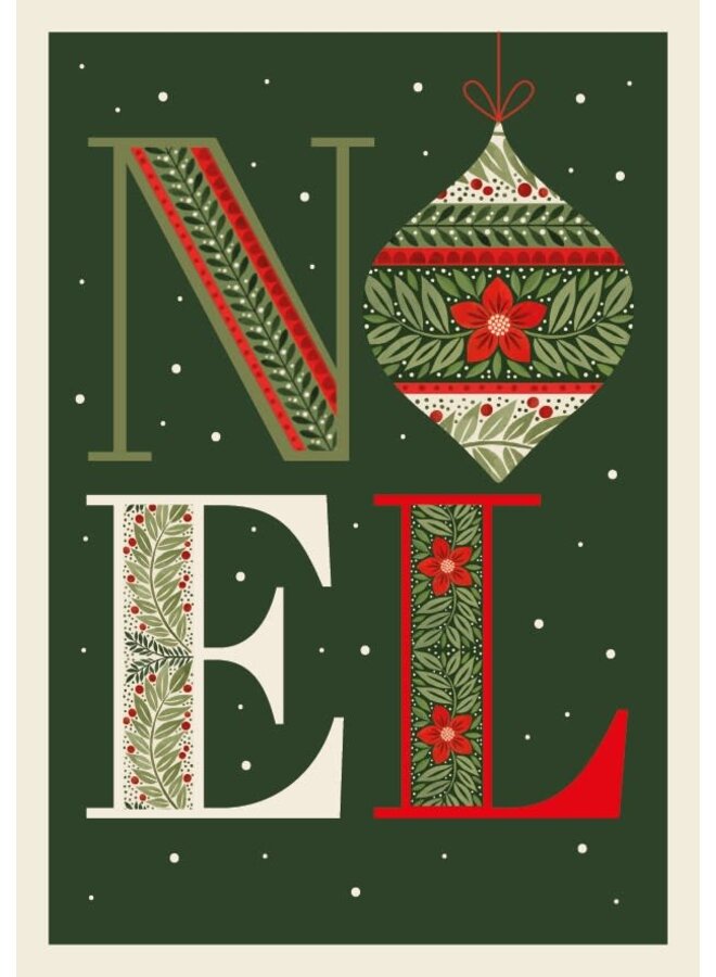 Noel Bauble Greensleeves Weihnachtskarte