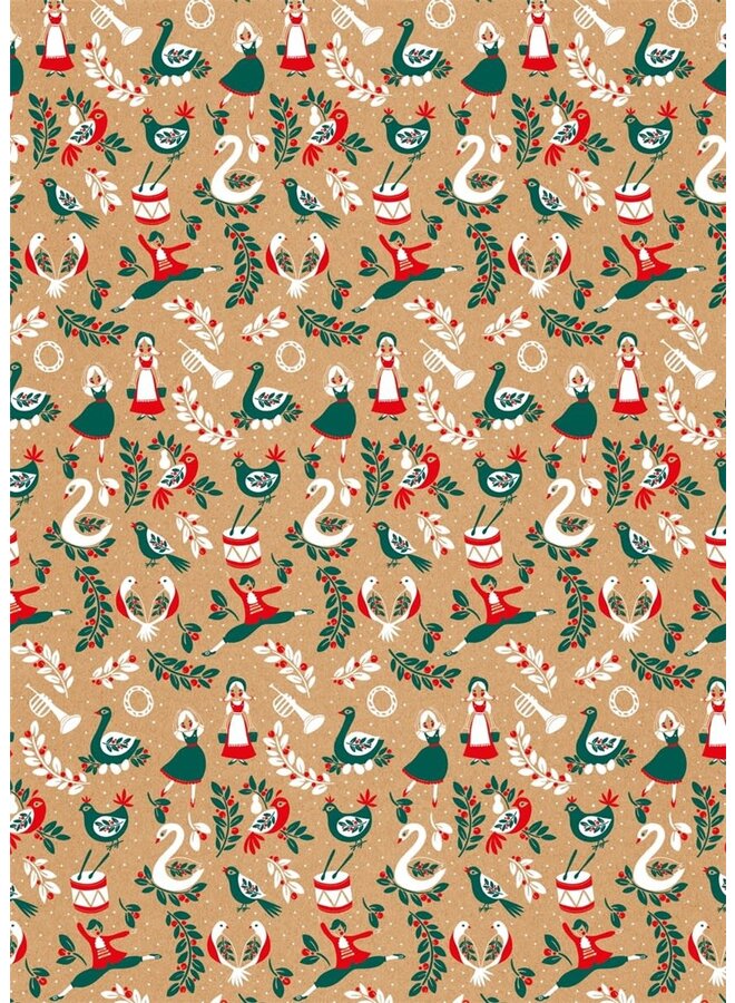 12 дней Рождества Плоская подарочная упаковка для рождественских подарков