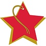 Red & Gold Double Star 4 Gift Tags with tie