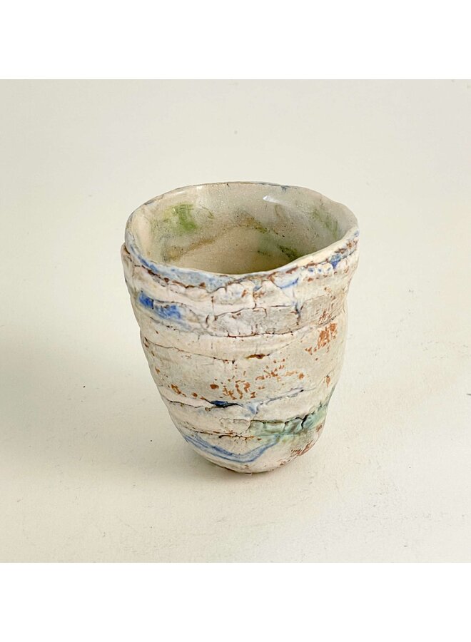 Maceta pequeña y vaso para beber con paisaje 07