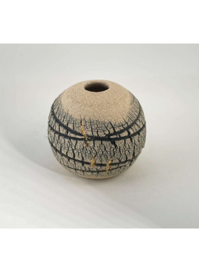 Limestone Small Orb with Gold Lustre