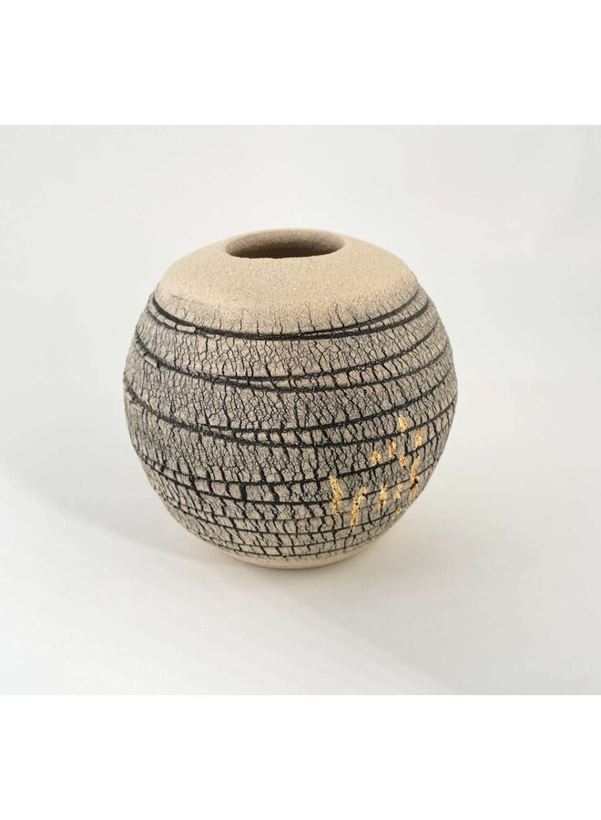 Limestone Large Orb with Gold Lustre