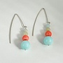 Amazonite and Coral Earrings
