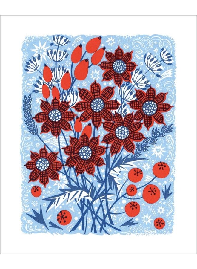 Frost Flowers Card by Angie Lewin
