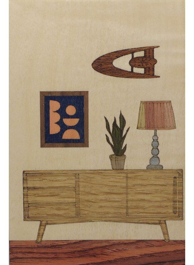 Escena de casa marquetería