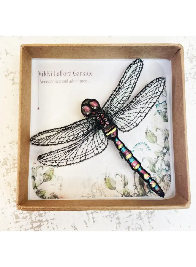 Libelle bestickte Brosche Lila 143