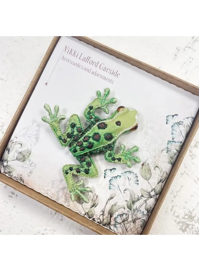 Copy of Frog Yellow Spotted Embroidered Brooch 144