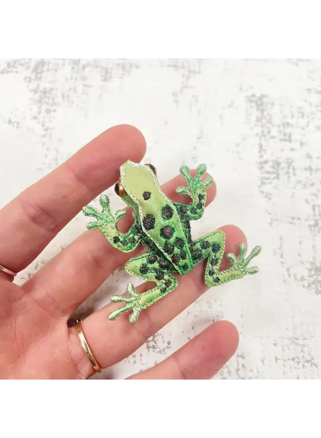 Copy of Frog Yellow Spotted Embroidered Brooch 144