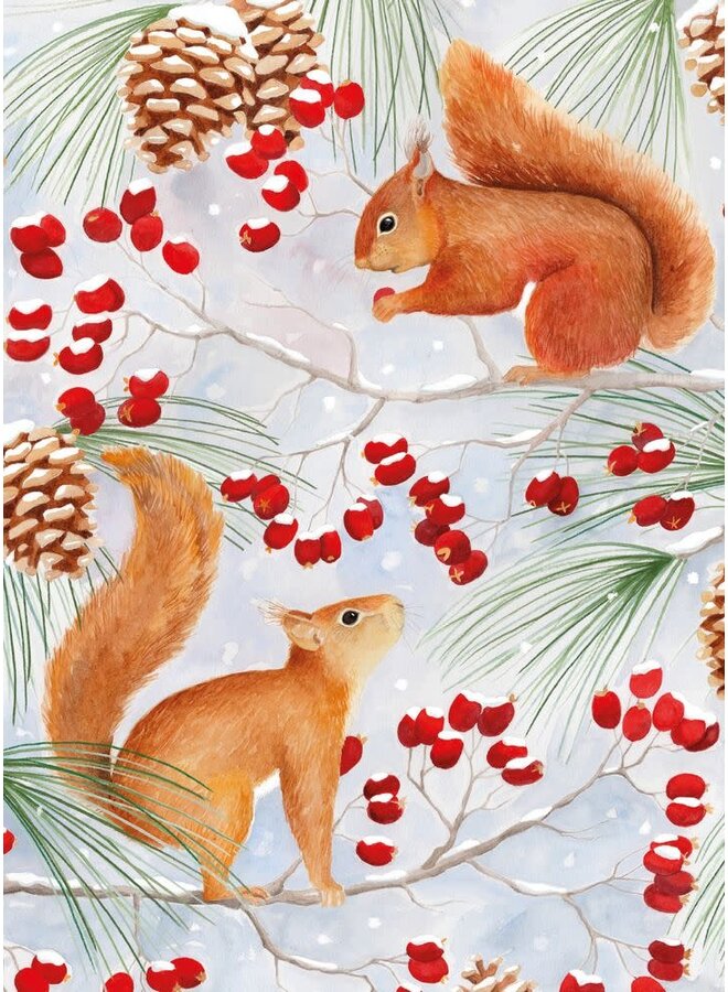 Red Squirrels Christmas Charity Cards Pack of 8