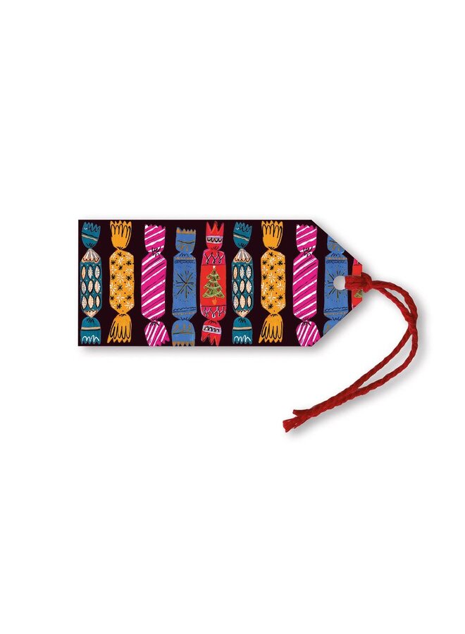 Christmas Crackers x 6 presentetiketter av Louise Cunningham