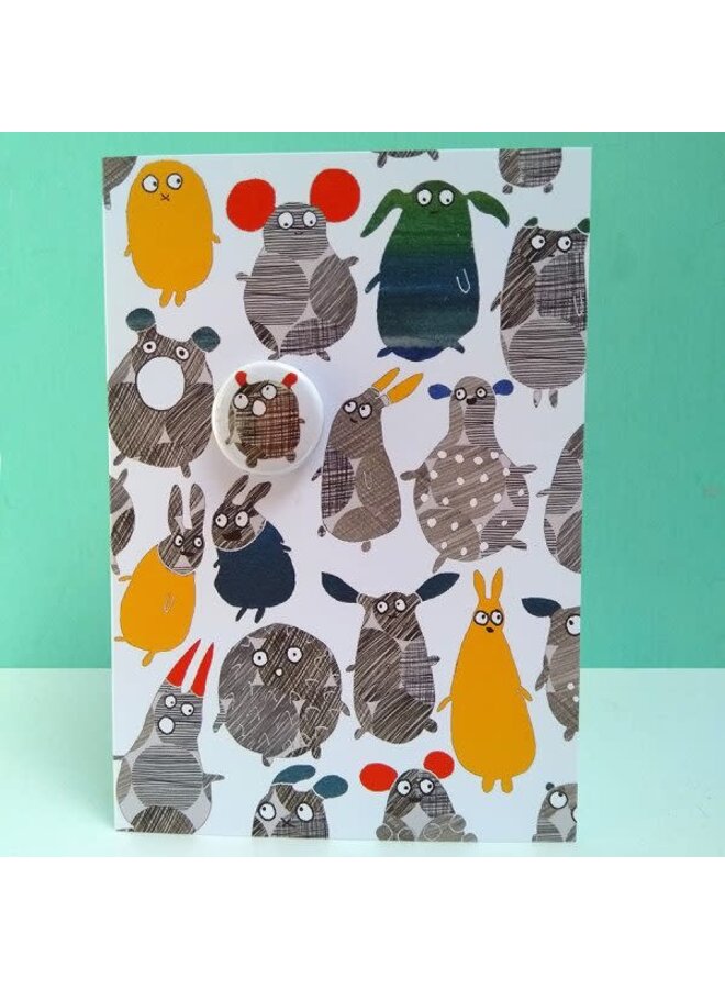 Carte de badge de créatures amusantes