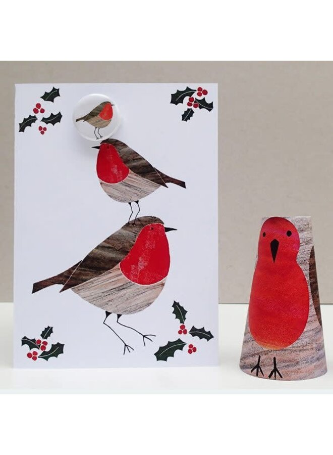 Christmas Robin Badge Card