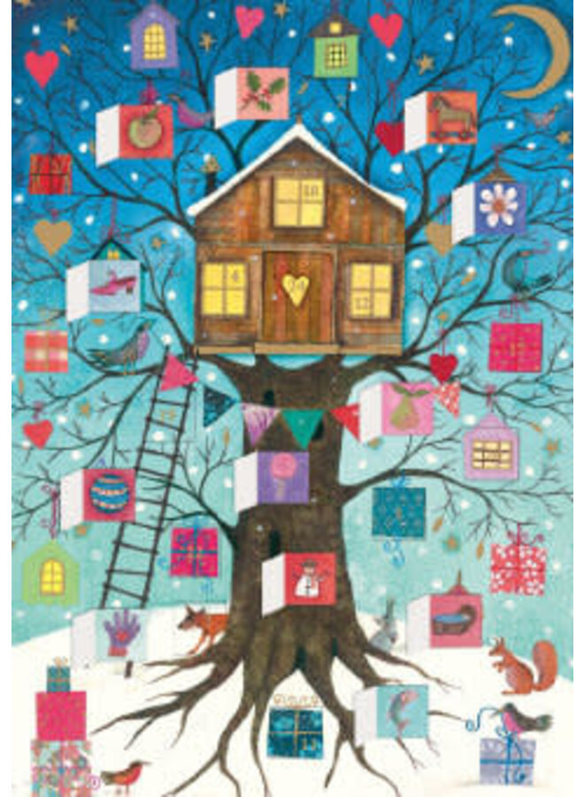 Christmas Tree House Advent Calendar Card by Oreski