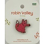 Pink Wolf Cherry Wood Pin Badge