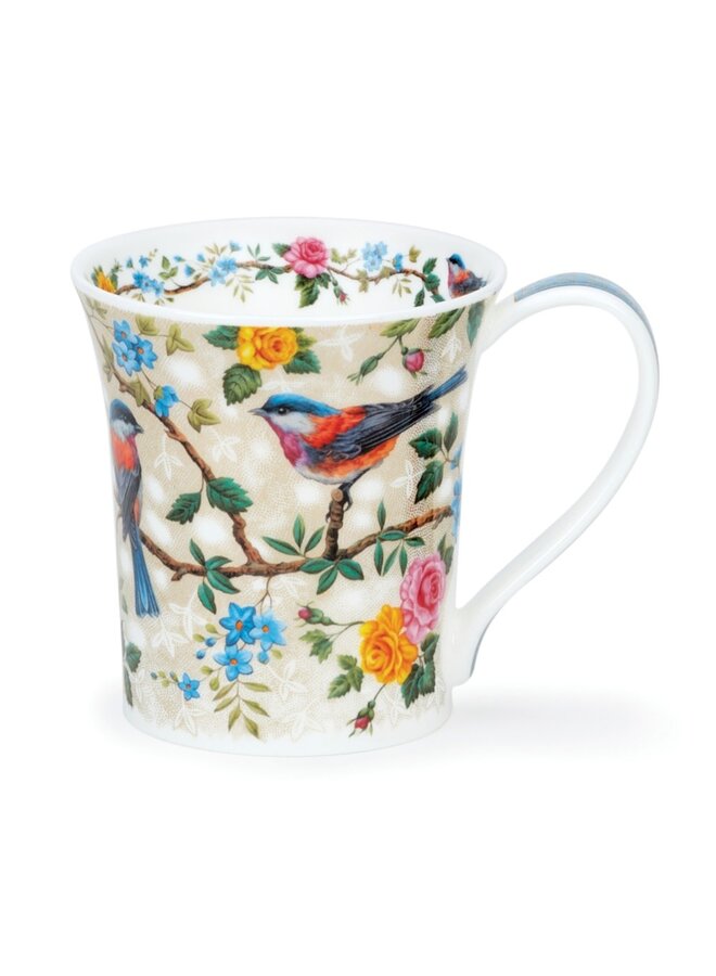 Birds and Flowers Satori Blue Mug 163