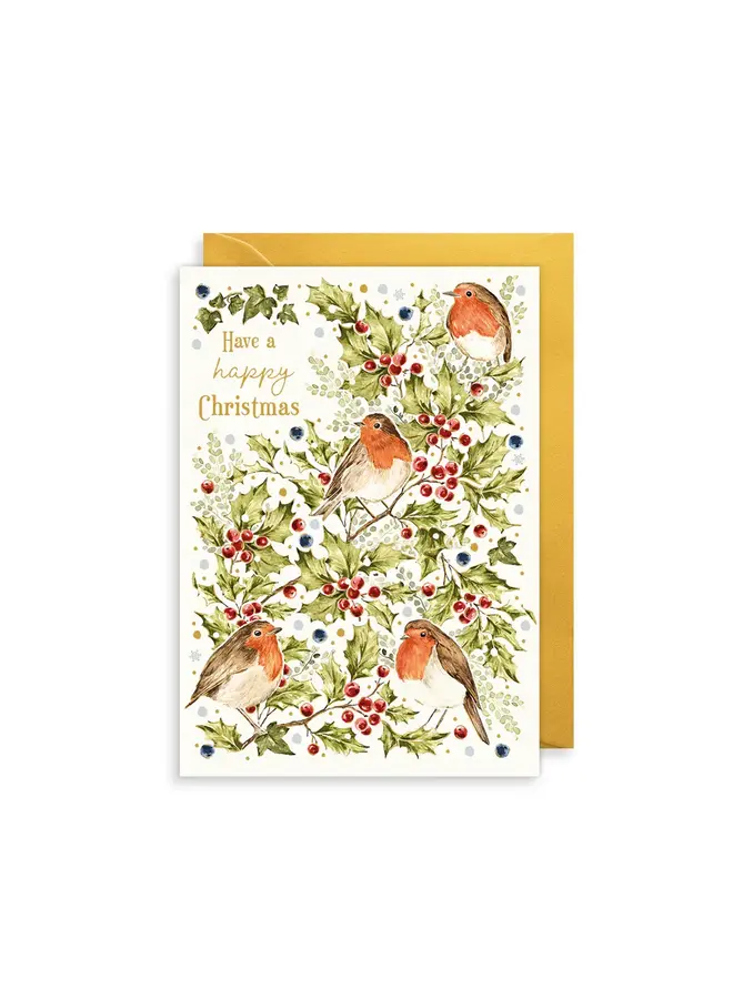Festive Robins Woodland Animals - Season's Greetings Card