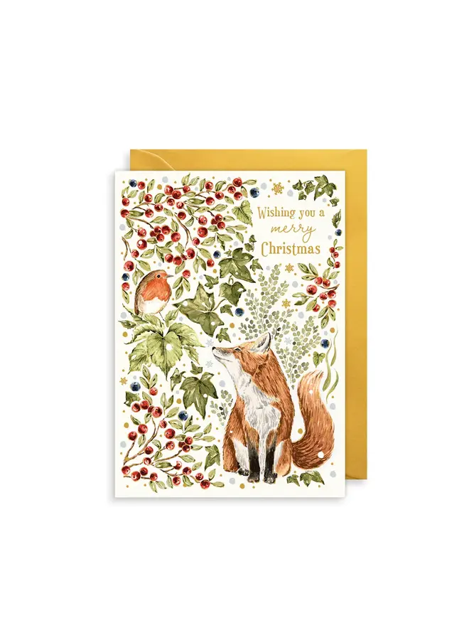 Merry Fox Woodland Animals - säsongens hälsningskort