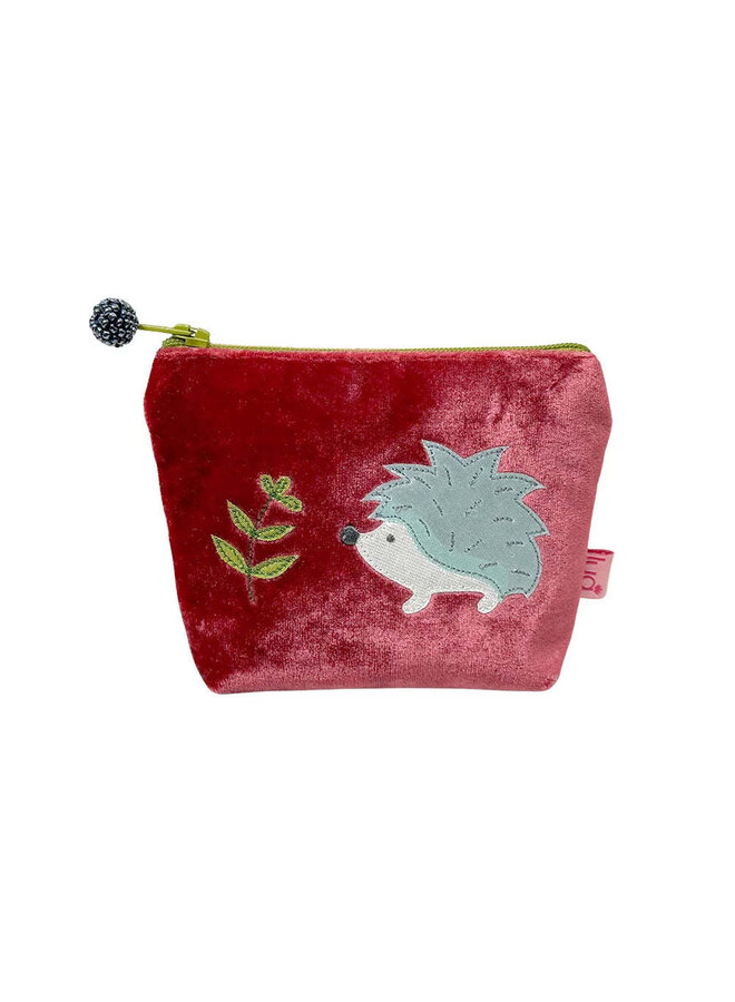 Hedgehog Aplique Velvet Mini Purse